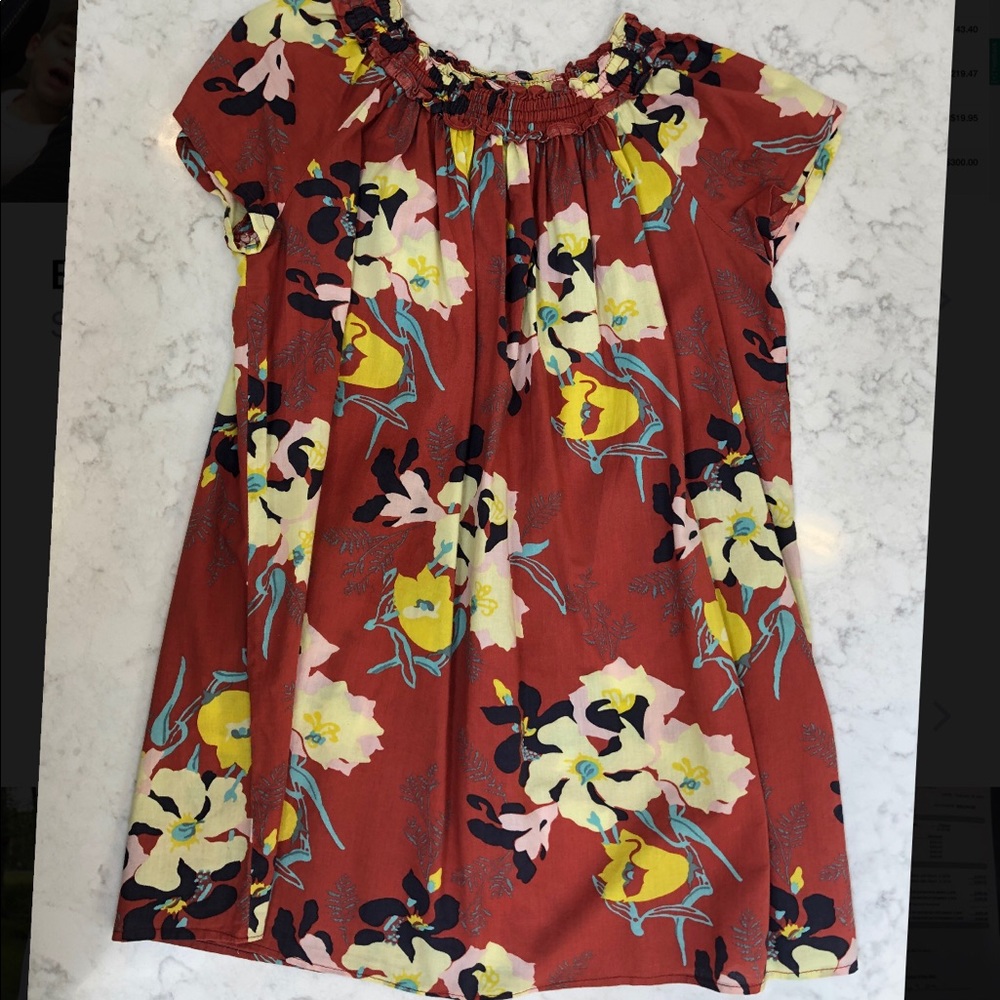 Bonpoint girls floral dress short sleeve size 6